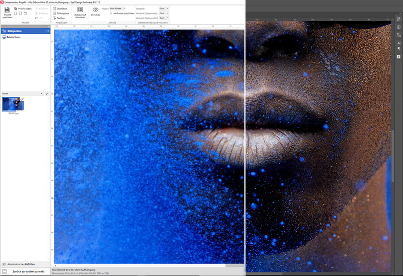 Check the image quality in the Saal Design software